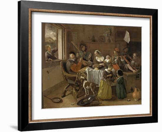 The Merry Family, 1668-Jan Steen-Framed Art Print