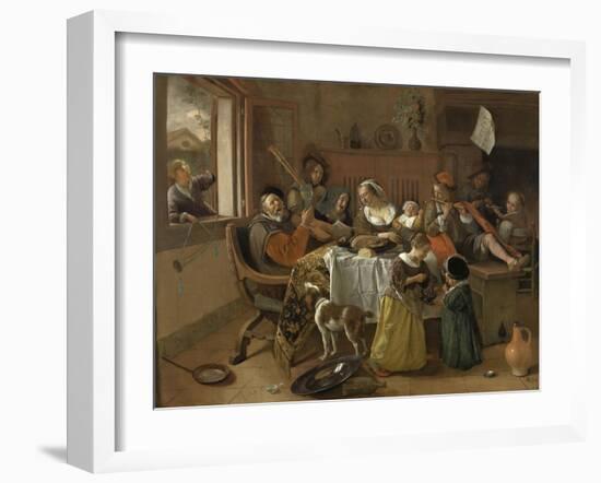 The Merry Family, 1668-Jan Steen-Framed Art Print