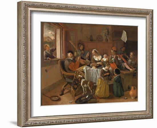 The Merry Family, 1668-Jan Havicksz Steen-Framed Giclee Print