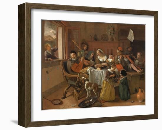 The Merry Family, 1668-Jan Havicksz Steen-Framed Giclee Print