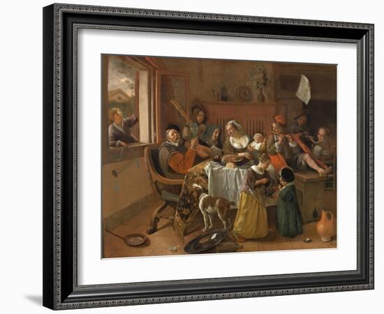 The Merry Family, 1668-Jan Havicksz Steen-Framed Giclee Print