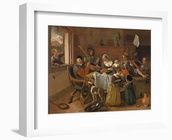 The Merry Family, 1668-Jan Havicksz Steen-Framed Giclee Print