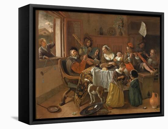 The Merry Family, 1668-Jan Havicksz Steen-Framed Premier Image Canvas