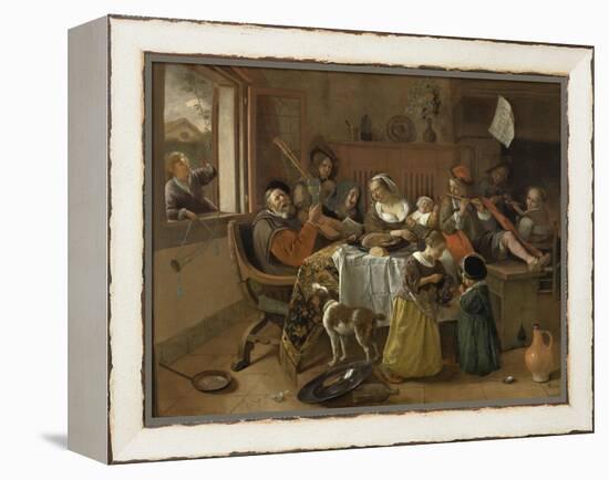 The Merry Family, 1668-Jan Havicksz. Steen-Framed Premier Image Canvas