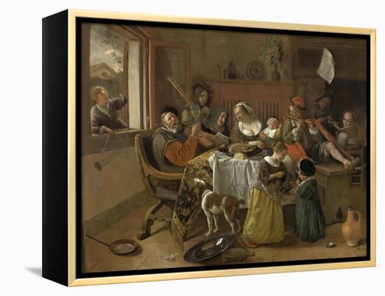 The Merry Family, 1668-Jan Havicksz. Steen-Framed Premier Image Canvas