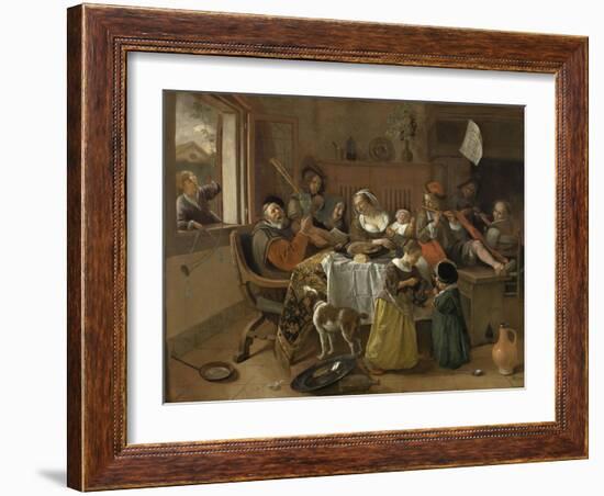 The Merry Family, 1668-Jan Havicksz. Steen-Framed Giclee Print