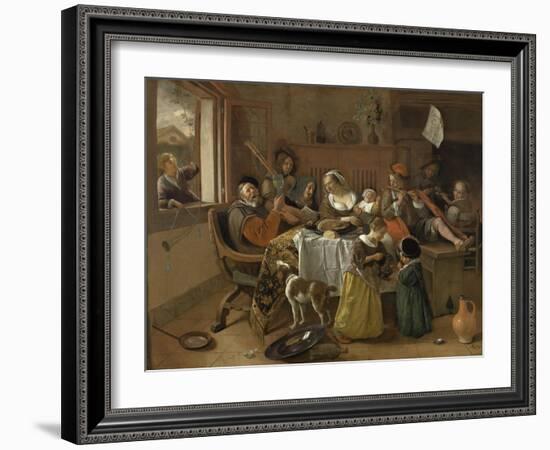 The Merry Family, 1668-Jan Havicksz. Steen-Framed Giclee Print