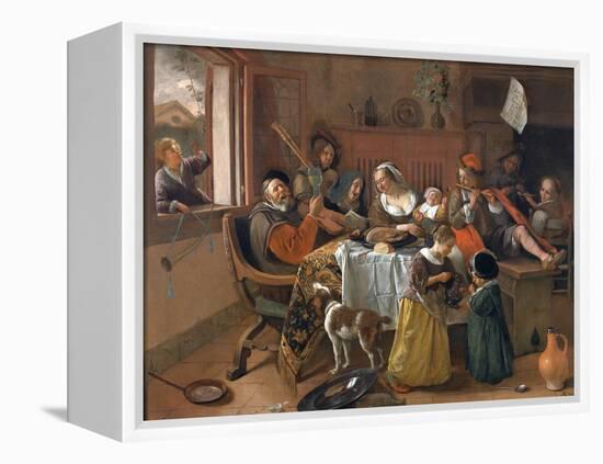 The Merry Family-Jan Havicksz. Steen-Framed Premier Image Canvas