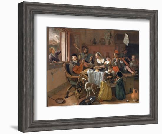 The Merry Family-Jan Havicksz. Steen-Framed Giclee Print