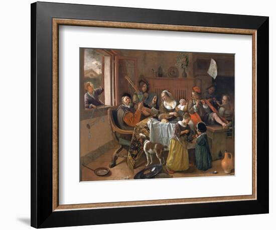 The Merry Family-Jan Havicksz. Steen-Framed Giclee Print