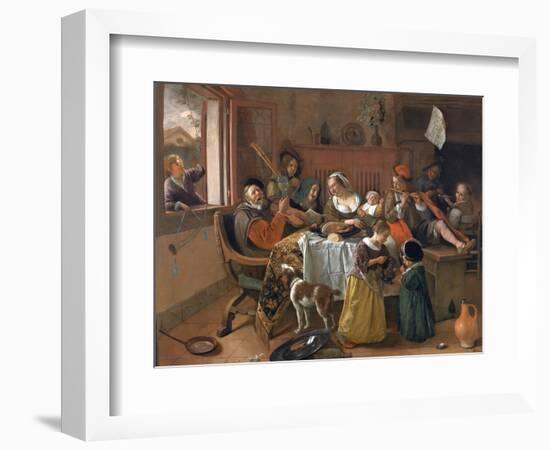 The Merry Family-Jan Havicksz. Steen-Framed Giclee Print