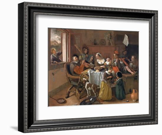 The Merry Family-Jan Havicksz. Steen-Framed Giclee Print