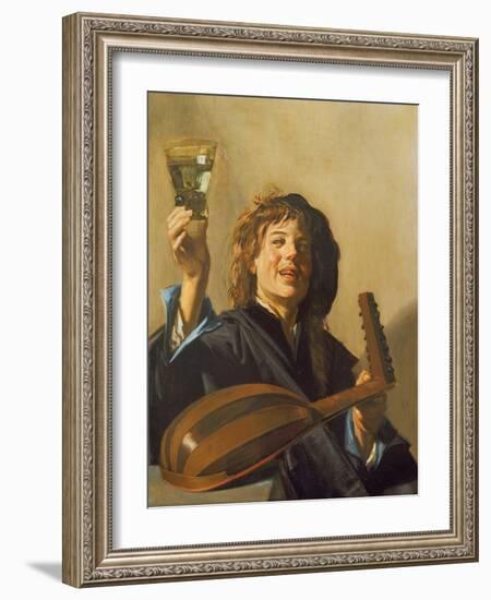 The Merry Lute Player, C.1624-28-Frans Hals-Framed Giclee Print