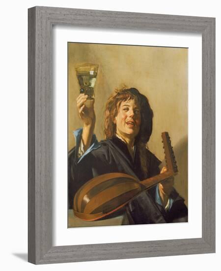 The Merry Lute Player, C.1624-28-Frans Hals-Framed Giclee Print