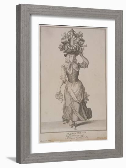 The Merry Milk Maid, Cries of London-Pierce Tempest-Framed Giclee Print