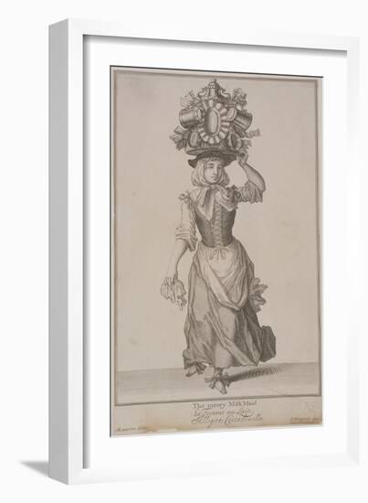 The Merry Milk Maid, Cries of London-Pierce Tempest-Framed Giclee Print