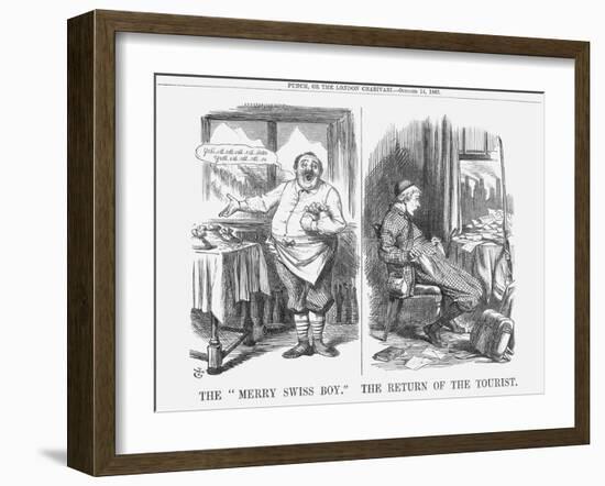 The Merry Swiss Boy the Return of the Tourist, 1865-John Tenniel-Framed Giclee Print