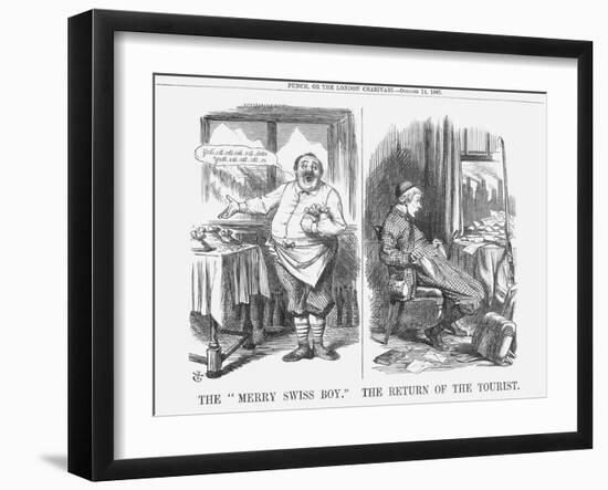 The Merry Swiss Boy the Return of the Tourist, 1865-John Tenniel-Framed Giclee Print