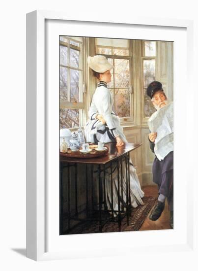 The Messages Read-James Tissot-Framed Art Print