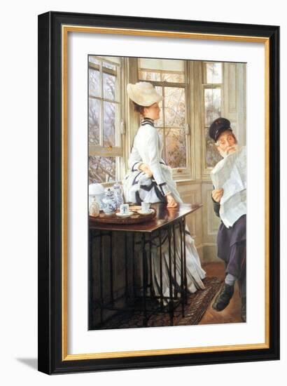 The Messages Read-James Tissot-Framed Art Print