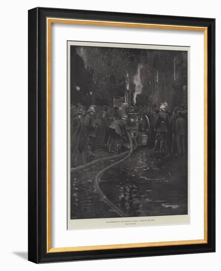 The Metropolitan Fire Brigade at Work, Connecting the Hose-null-Framed Giclee Print