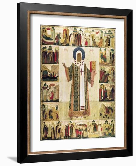 The Metropolitan Peter of Moscow with Scenes from His Life, 1480s-Dionysius-Framed Giclee Print