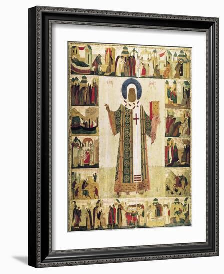 The Metropolitan Peter of Moscow with Scenes from His Life, 1480s-Dionysius-Framed Giclee Print