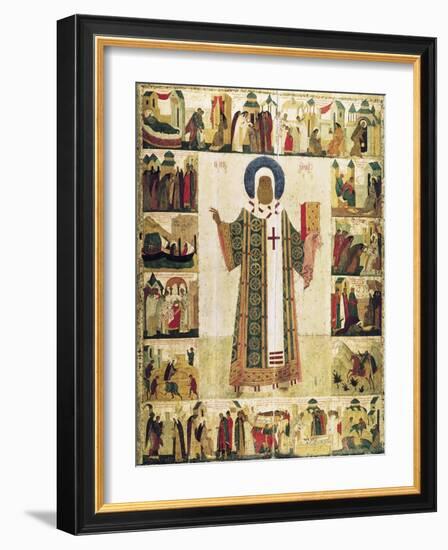 The Metropolitan Peter of Moscow with Scenes from His Life, 1480s-Dionysius-Framed Giclee Print