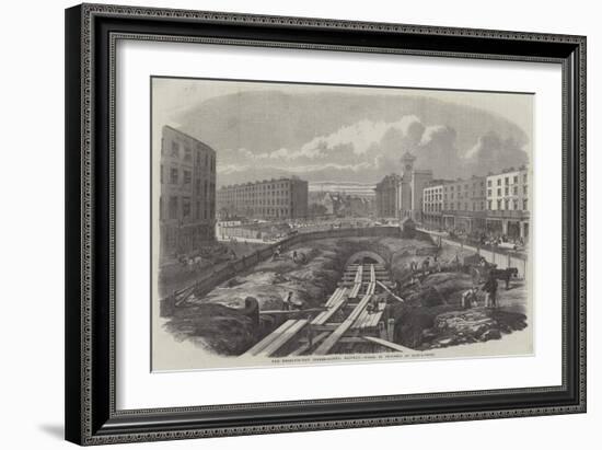 The Metropolitan (Underground) Railway, Works in Progress at King'S-Cross-Percy William Justyne-Framed Giclee Print