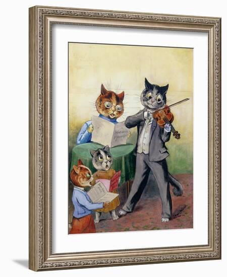 The Mewsical Family-Louis Wain-Framed Giclee Print