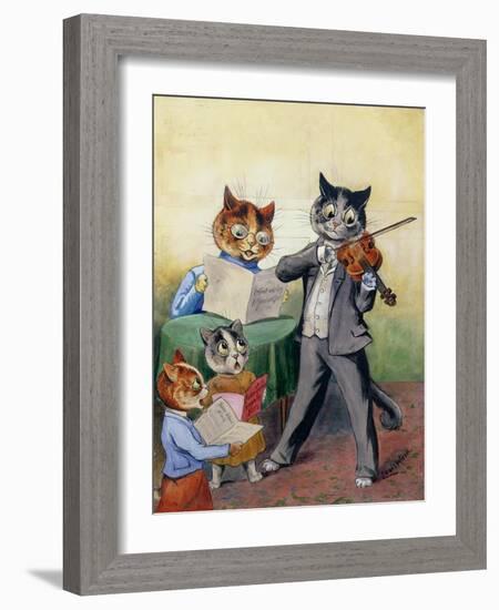 The Mewsical Family-Louis Wain-Framed Giclee Print