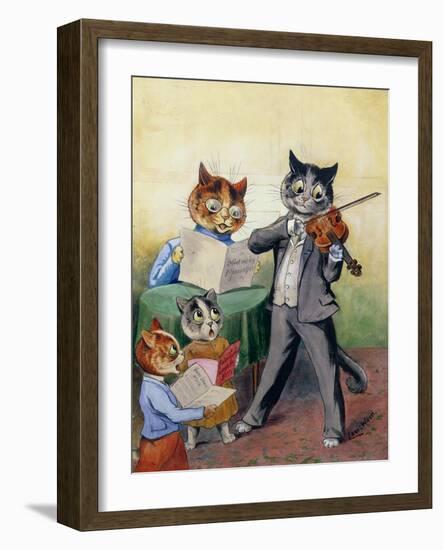 The Mewsical Family-Louis Wain-Framed Giclee Print