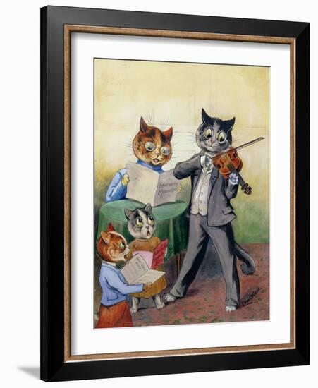 The Mewsical Family-Louis Wain-Framed Giclee Print