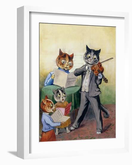 The Mewsical Family-Louis Wain-Framed Giclee Print