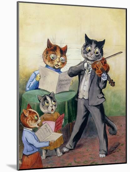 The Mewsical Family-Louis Wain-Mounted Giclee Print