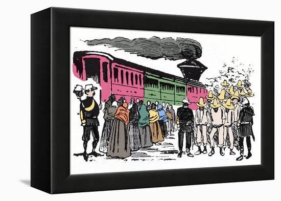 The Mexican Revolution (1910-1920): Deportation of Workers in the Valle Nacional, circa 1908 - Xylo-Jose Guadalupe Posada-Framed Premier Image Canvas