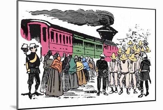 The Mexican Revolution (1910-1920): Deportation of Workers in the Valle Nacional, circa 1908 - Xylo-Jose Guadalupe Posada-Mounted Giclee Print