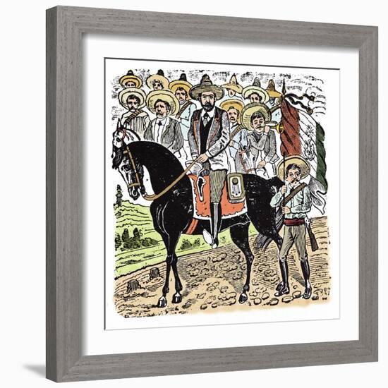 The Mexican Revolution (1910-1920): Portrait of Francisco Indalecio Madero (1873-1913) Mexican Revo-Jose Guadalupe Posada-Framed Giclee Print