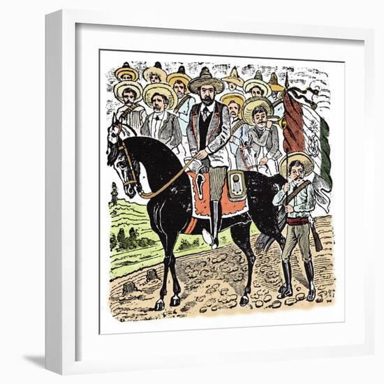 The Mexican Revolution (1910-1920): Portrait of Francisco Indalecio Madero (1873-1913) Mexican Revo-Jose Guadalupe Posada-Framed Giclee Print