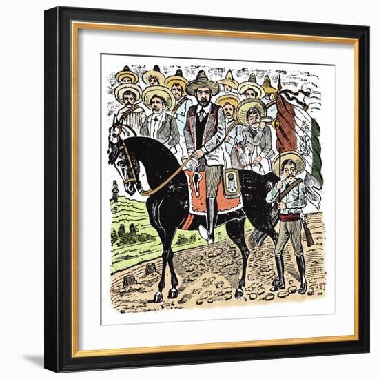 The Mexican Revolution (1910-1920): Portrait of Francisco Indalecio Madero (1873-1913) Mexican Revo-Jose Guadalupe Posada-Framed Giclee Print