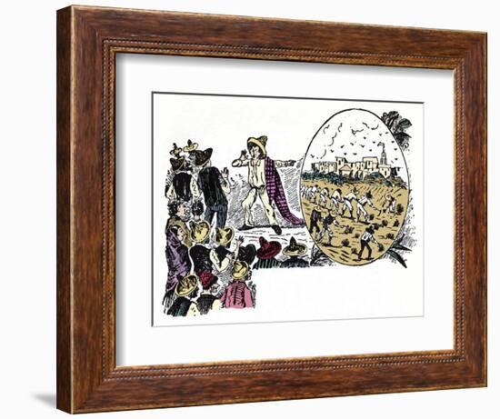 The Mexican Revolution (1910-1920): Story of Hard Work by One of the Workers in the Valle Nacional,-Jose Guadalupe Posada-Framed Giclee Print