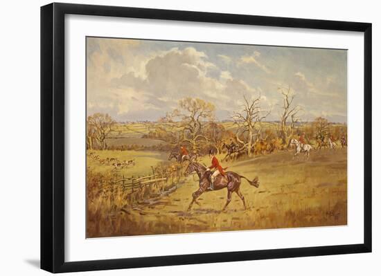 The Meynell - Evening Hunt from Eaton Wood-John King-Framed Premium Giclee Print