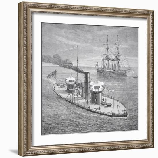 The Miantonoma, Twin- Turret Armoured Monitor Launched 1863-null-Framed Giclee Print