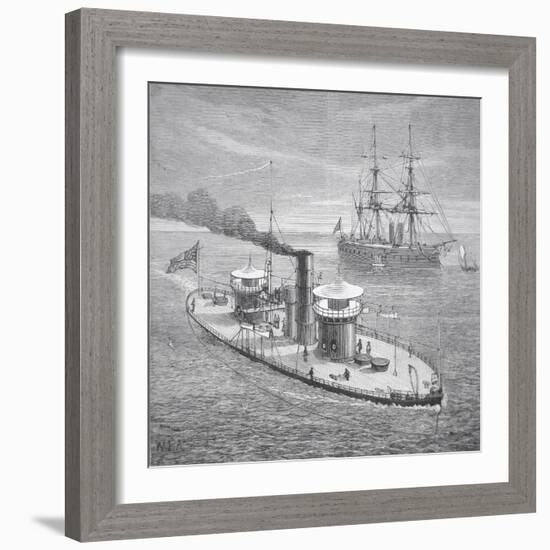 The Miantonoma, Twin- Turret Armoured Monitor Launched 1863-null-Framed Giclee Print