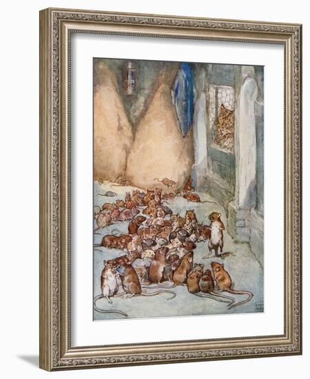 The Mice in the Council from 'Aesop's Fables'-John Edwin Noble-Framed Giclee Print