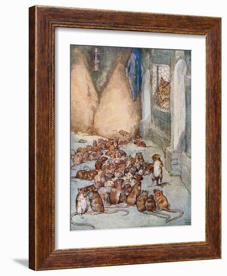 The Mice in the Council from 'Aesop's Fables'-John Edwin Noble-Framed Giclee Print