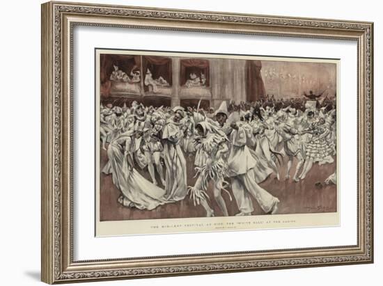 The Mid-Lent Festival at Nice, the White Ball at the Casino-null-Framed Giclee Print