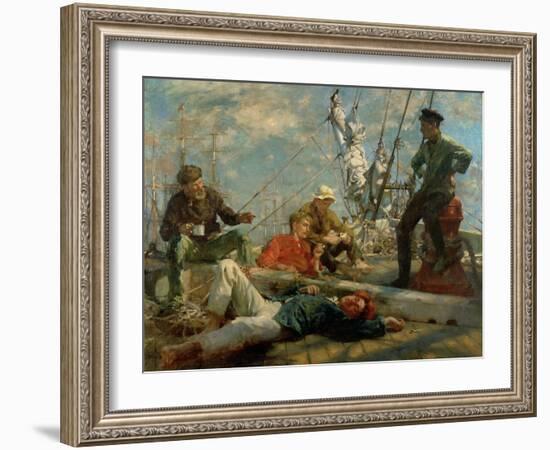 The Midday Rest, 1906-Henry Scott Tuke-Framed Giclee Print