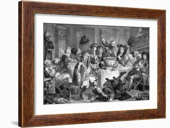 The midnight conversation by William Hogarth-William Hogarth-Framed Giclee Print