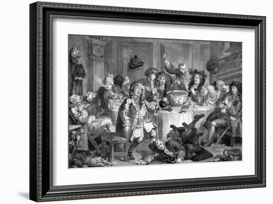 The midnight conversation by William Hogarth-William Hogarth-Framed Giclee Print